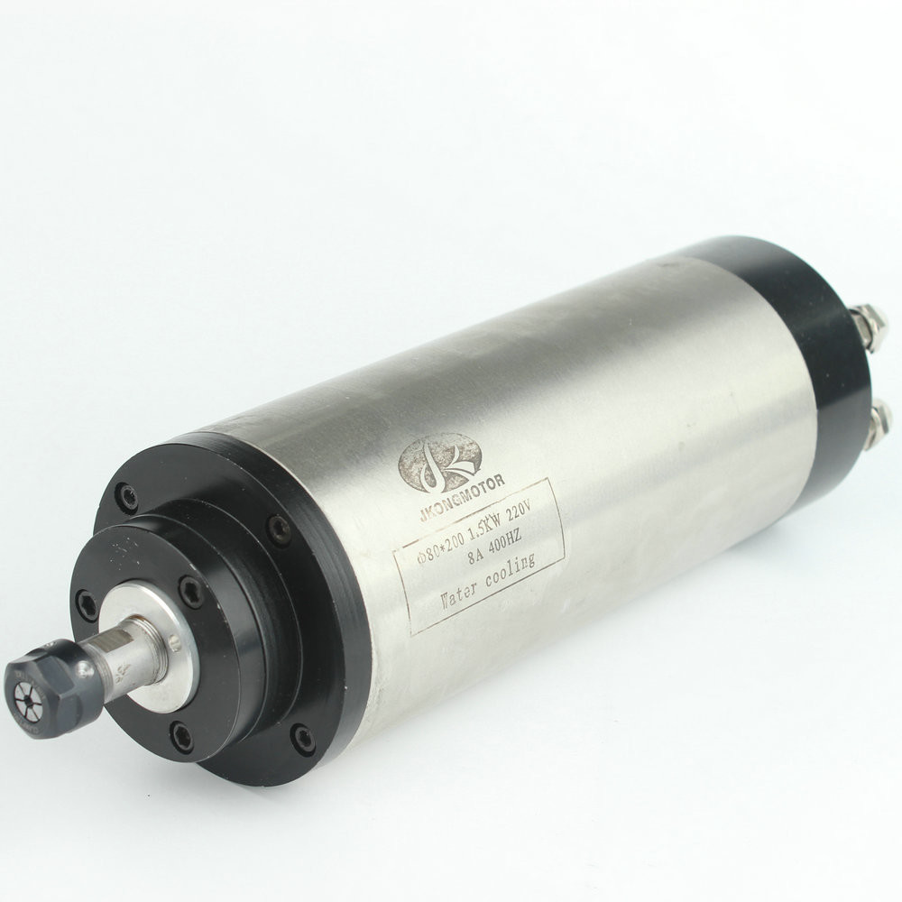 1.5kw Spindle เครื่องเย็นด้วยน้ํา ER16 ER11 เครื่องบด Spindle Motor ด้วย VFD