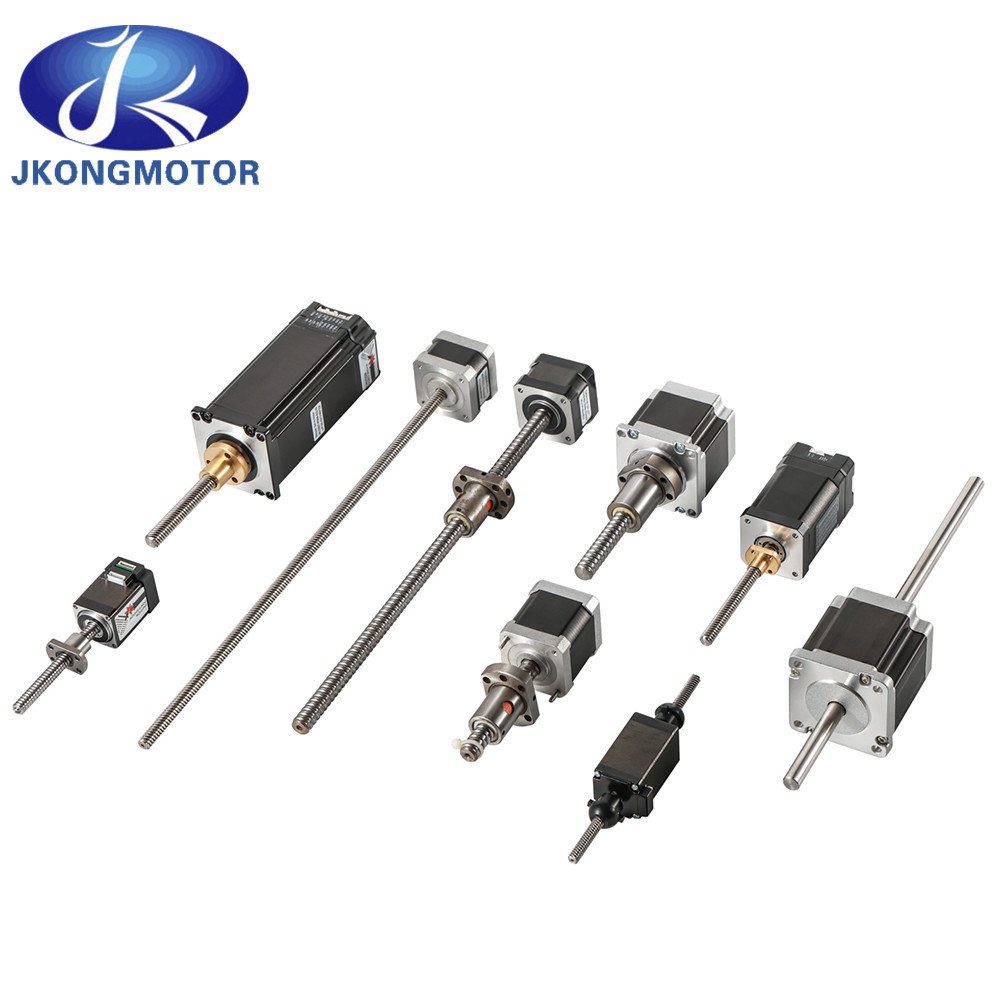 Jkongmotor โรงงานจีน Nema8 11 14 16 17 23 24 34 มอเตอร์ขั้นเส้นที่มีสกรูนําสําหรับเครื่องพิมพ์ 3d มอเตอร์ขั้นเส้น